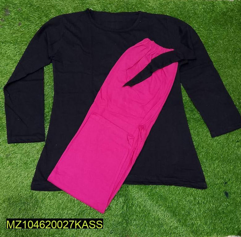 2 Pcs Women's Stitched Cotton Jersey
Printed Night Suit