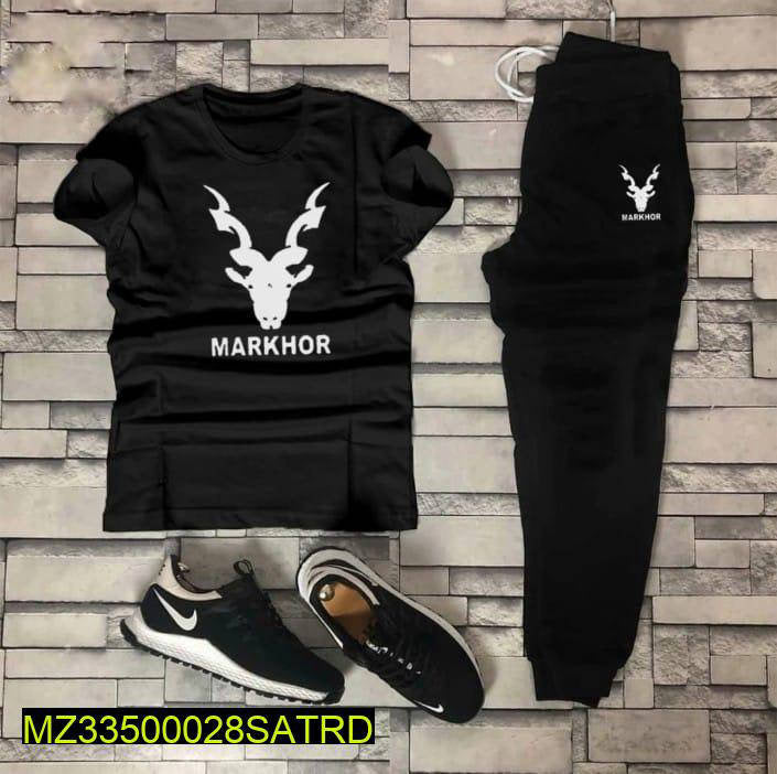 2 Pcs Men's Cotton Printed Track Suit
