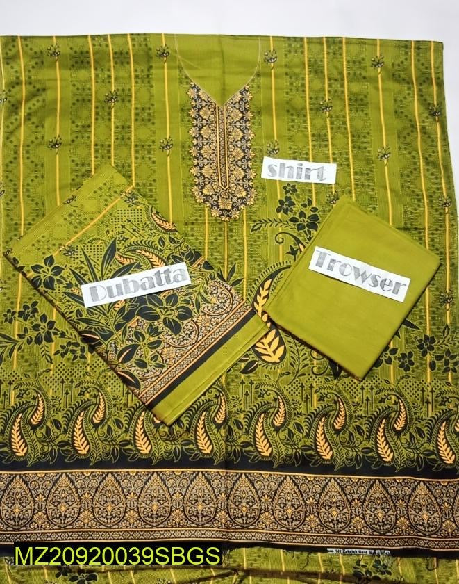 3 piece unstiched clothes