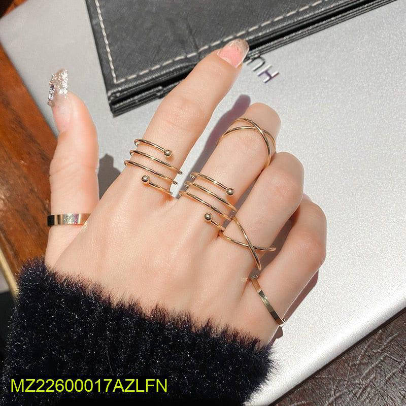 6 Pcs Golden Rings Set