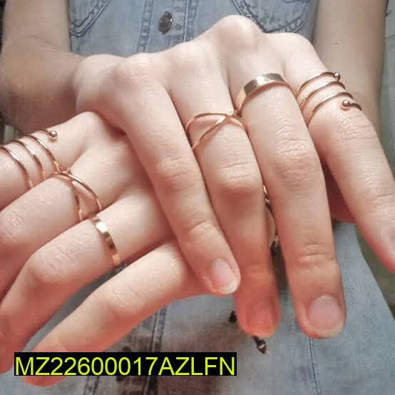 6 Pcs Golden Rings Set