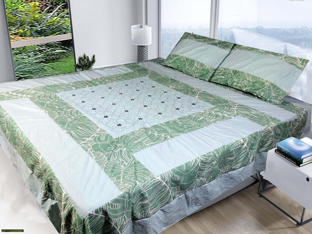 3 Pcs Cotton Sotton Printed Double
Bedsheet