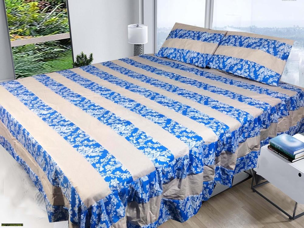 3 Pcs Cotton Sotton Printed Double
Bedsheet