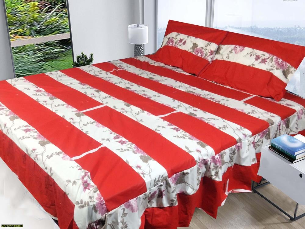 3 Pcs Cotton Sotton Printed Double
Bedsheet