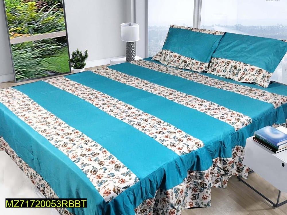 3 Pcs Cotton Sotton Printed Double
Bedsheet