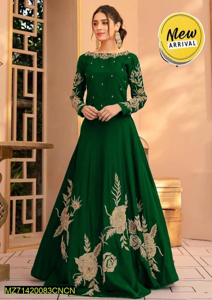 Women's Stitched Shamoz Silk Embroidered
Maxi