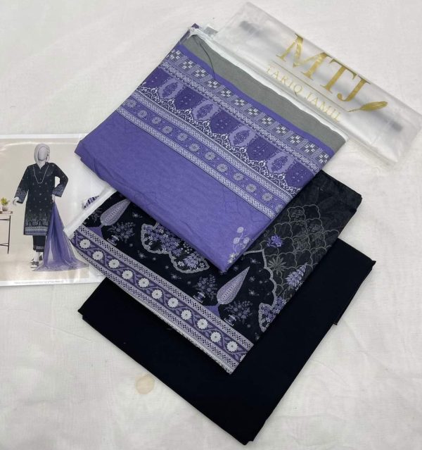 Mtj By Molana Tariq Jamil Luxury Digital Premium Printed Airjet Lawn 03piece Spring Summer Collection
